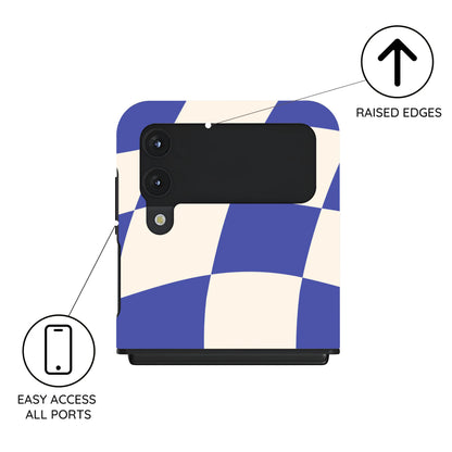Azure Checkmate - Samsung Galaxy Z Flip 4 Case