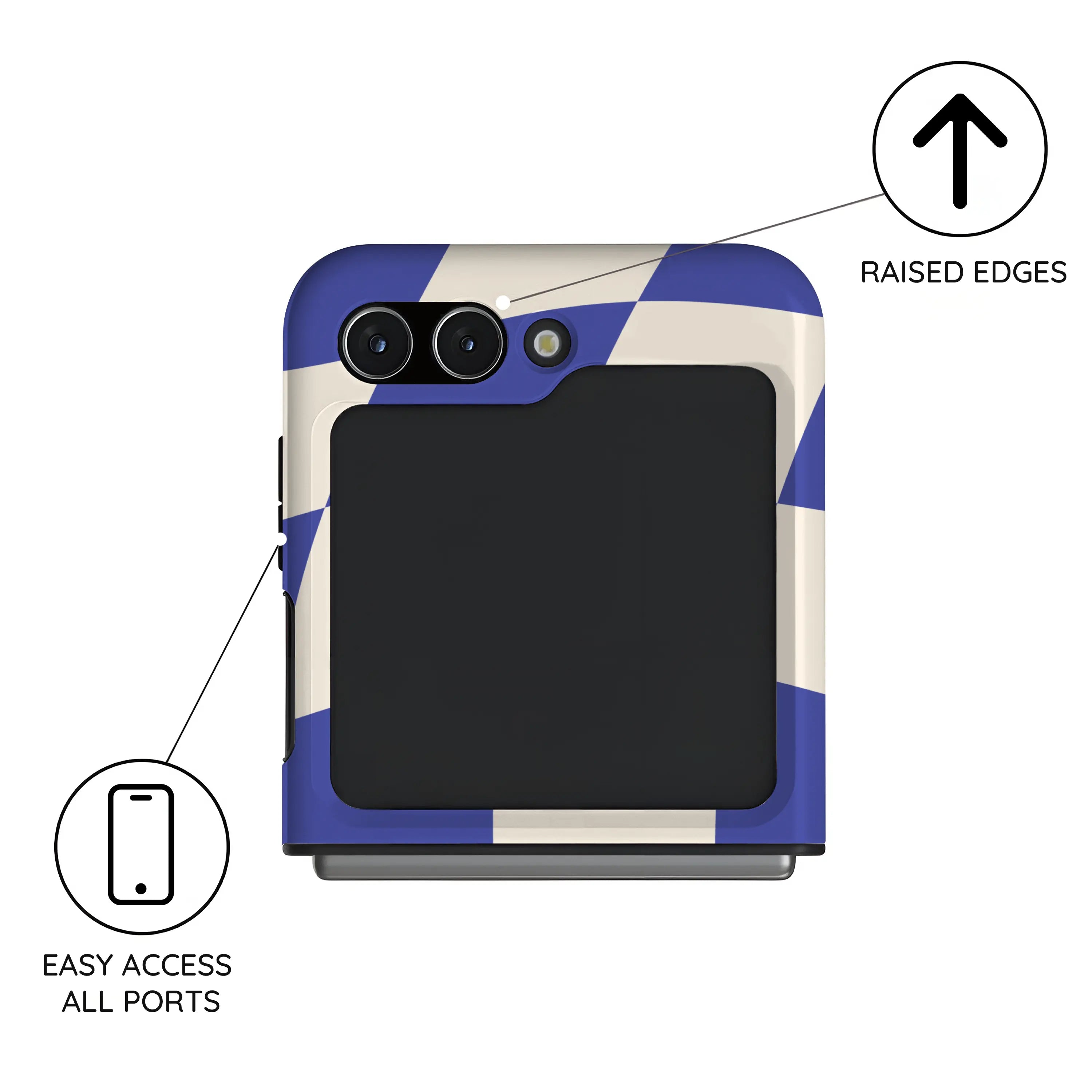 Azure Checkmate - Samsung Galaxy Z Flip 5 Case