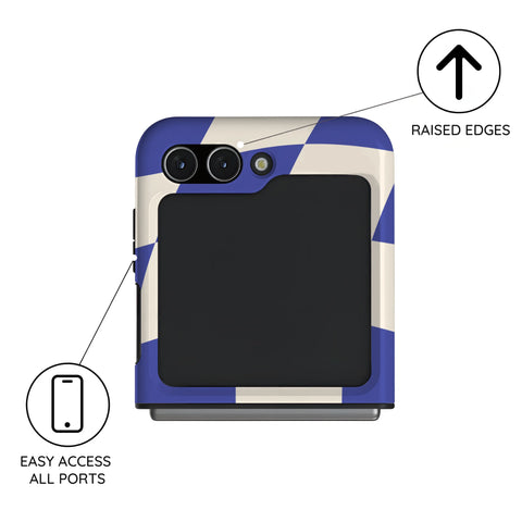 Azure Checkmate - Samsung Galaxy Z Flip 5 Case