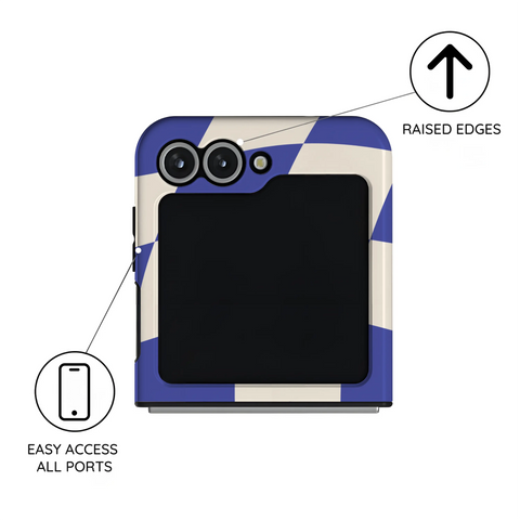 Azure Checkmate - Samsung Galaxy Z Flip 6 Case