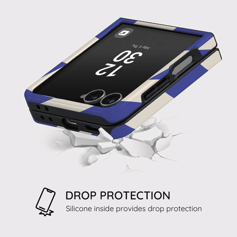 Azure Checkmate - Samsung Galaxy Z Flip 7 Case
