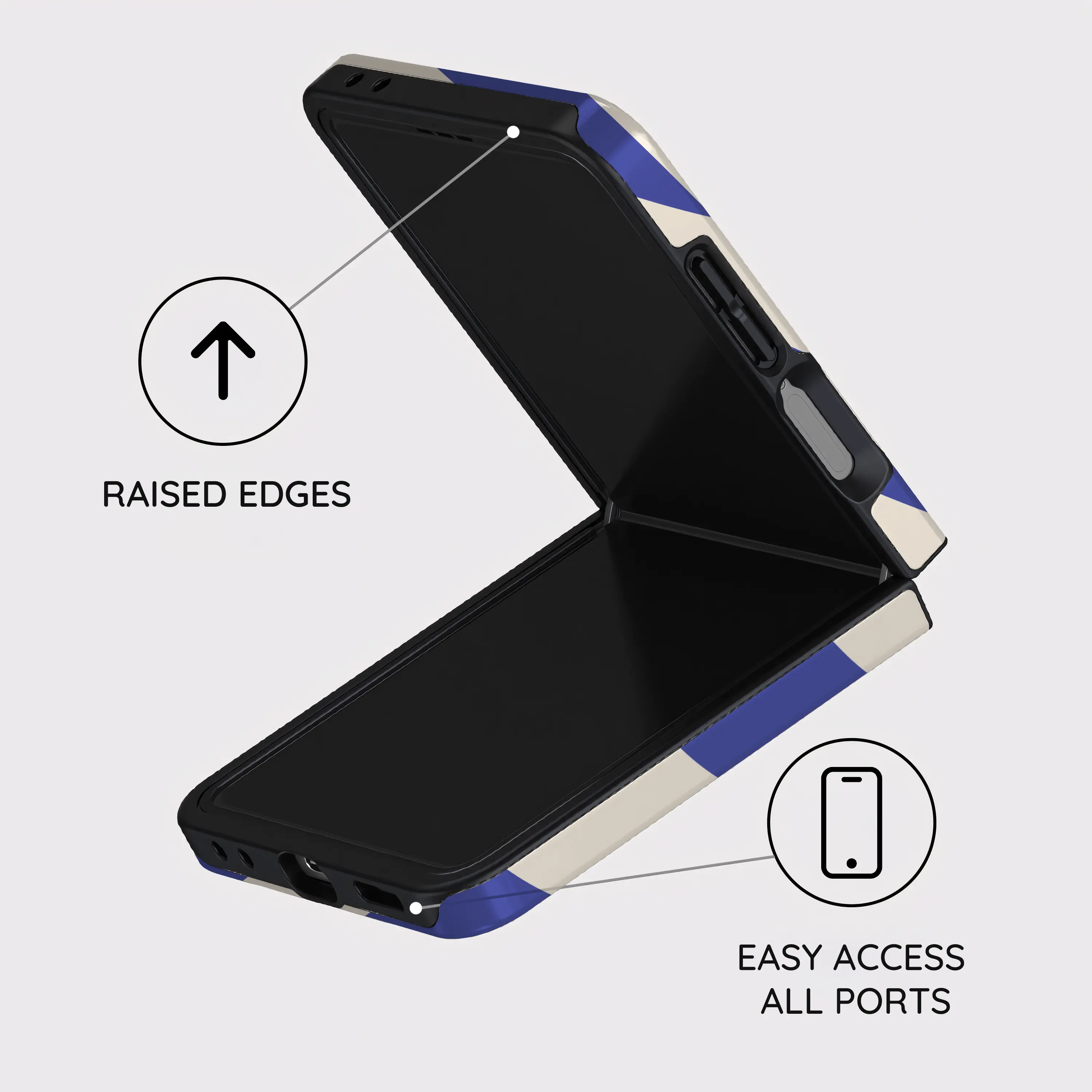Azure Checkmate - Samsung Galaxy Z Flip 7 Case