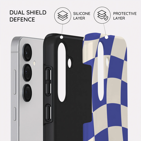 Azure Checkmate - Samsung Galaxy S25 Plus Case