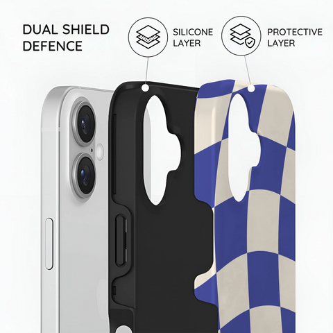Azure Checkmate - iPhone 16 Plus Case
