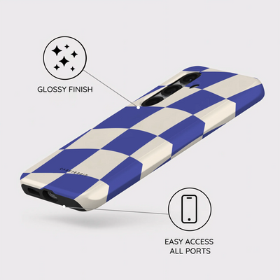 Azure Checkmate - Samsung Galaxy S25 Case