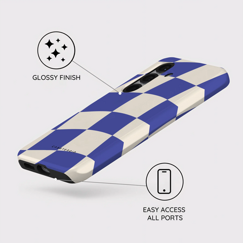 Azure Checkmate - Samsung Galaxy S25 Plus Case