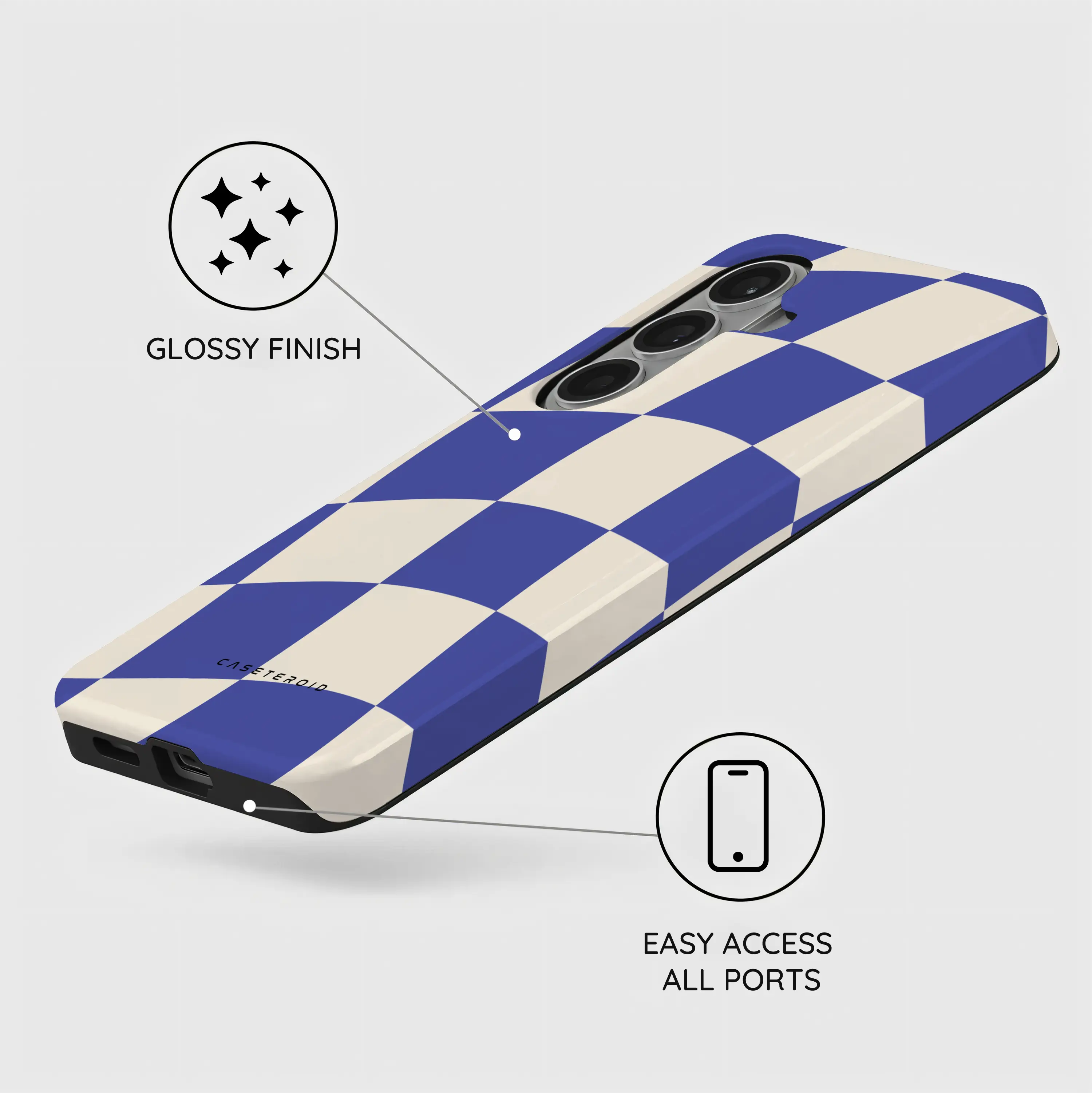 Azure Checkmate - Samsung Galaxy S26 Plus Case