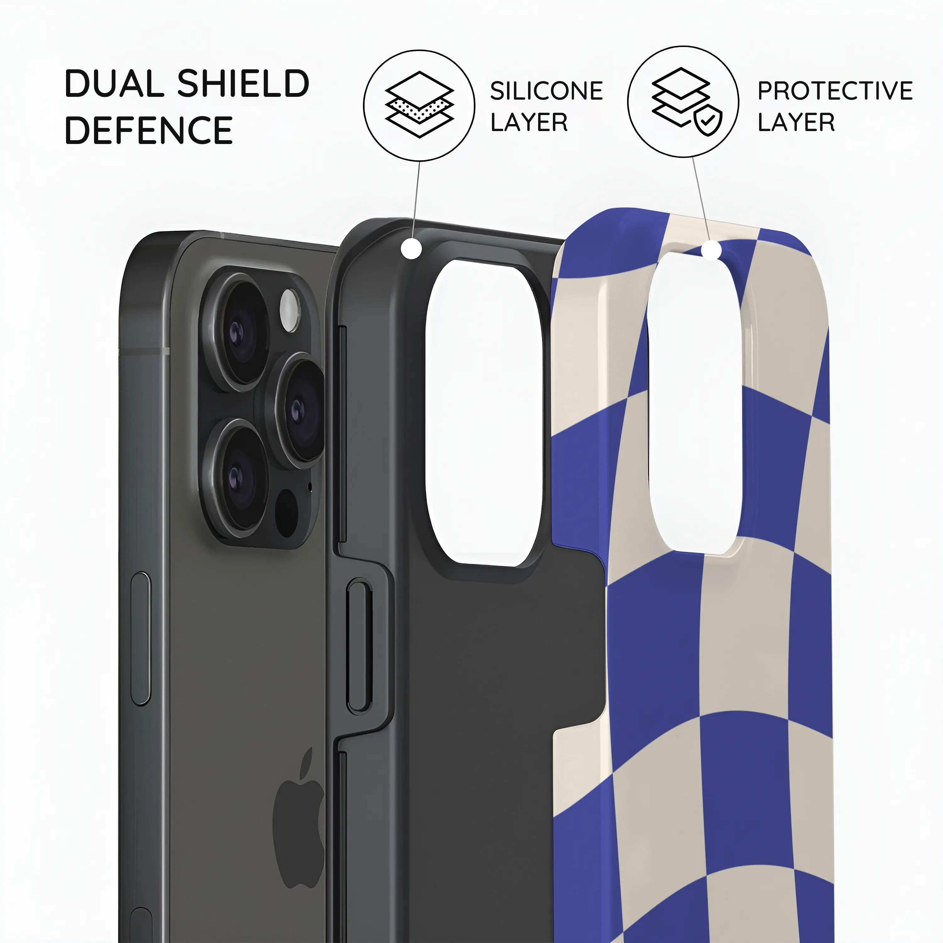 Azure Checkmate - iPhone 15 Pro Case