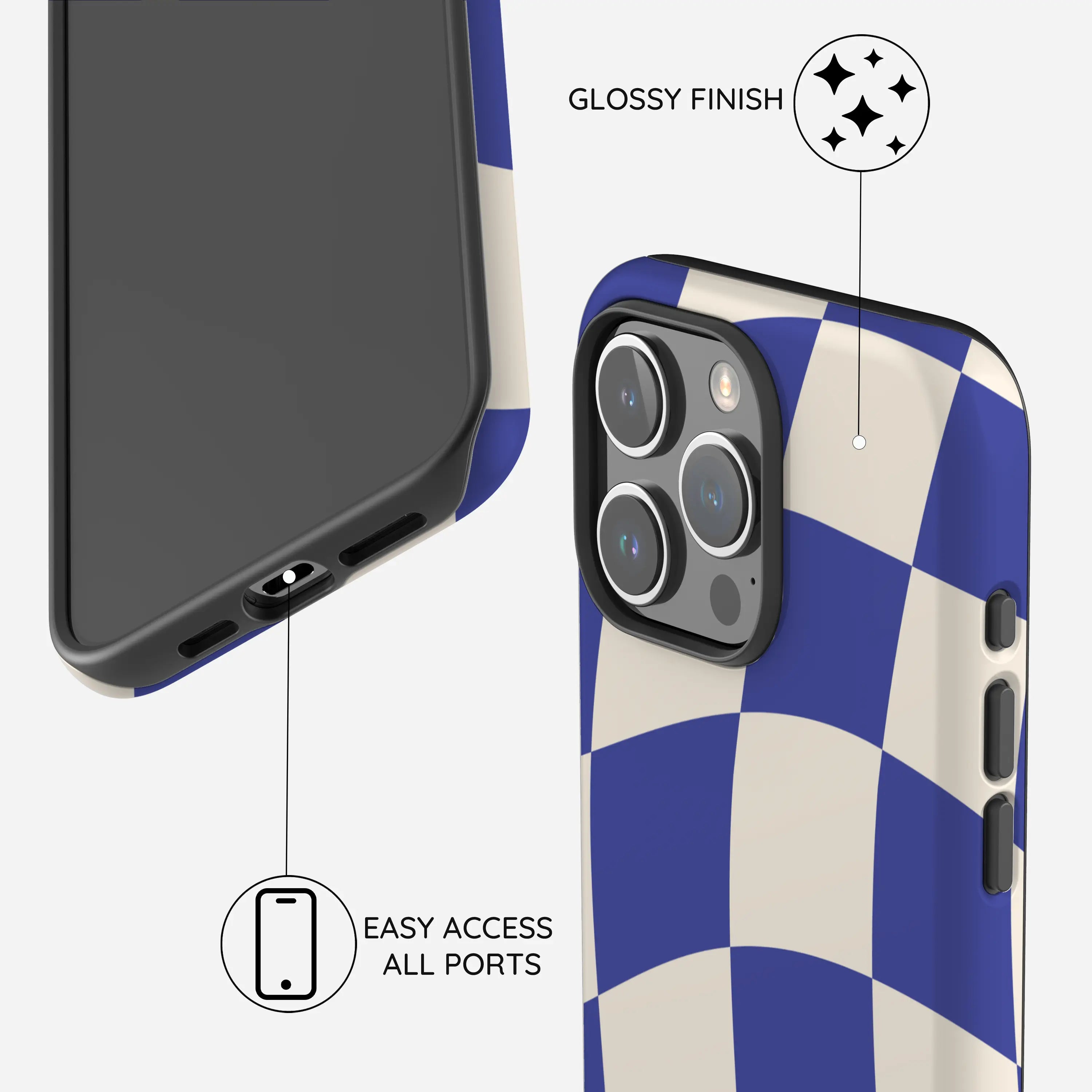 Azure Checkmate - iPhone 15 Pro Max Case