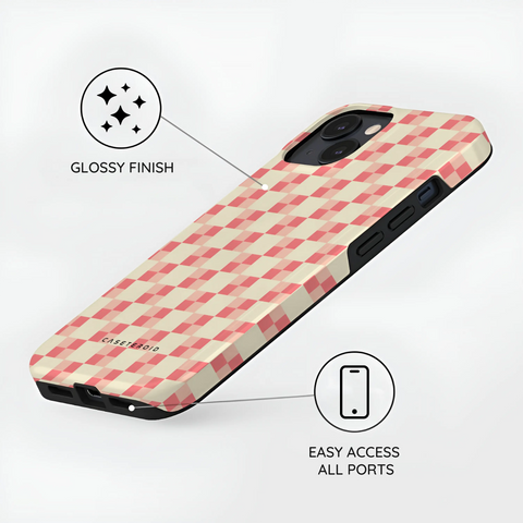 Blush Grid - iPhone 14 Plus Case