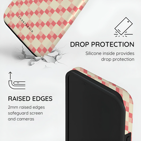 Blush Grid - iPhone 14 Plus Case