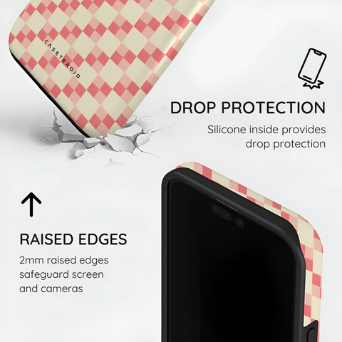 Blush Grid - iPhone 15 Plus Case