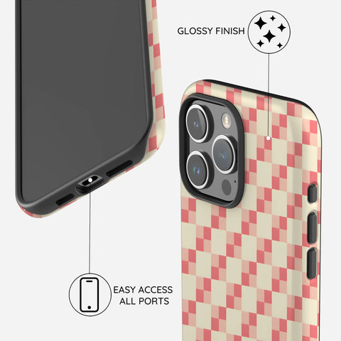 Blush Grid - iPhone 15 Pro Case