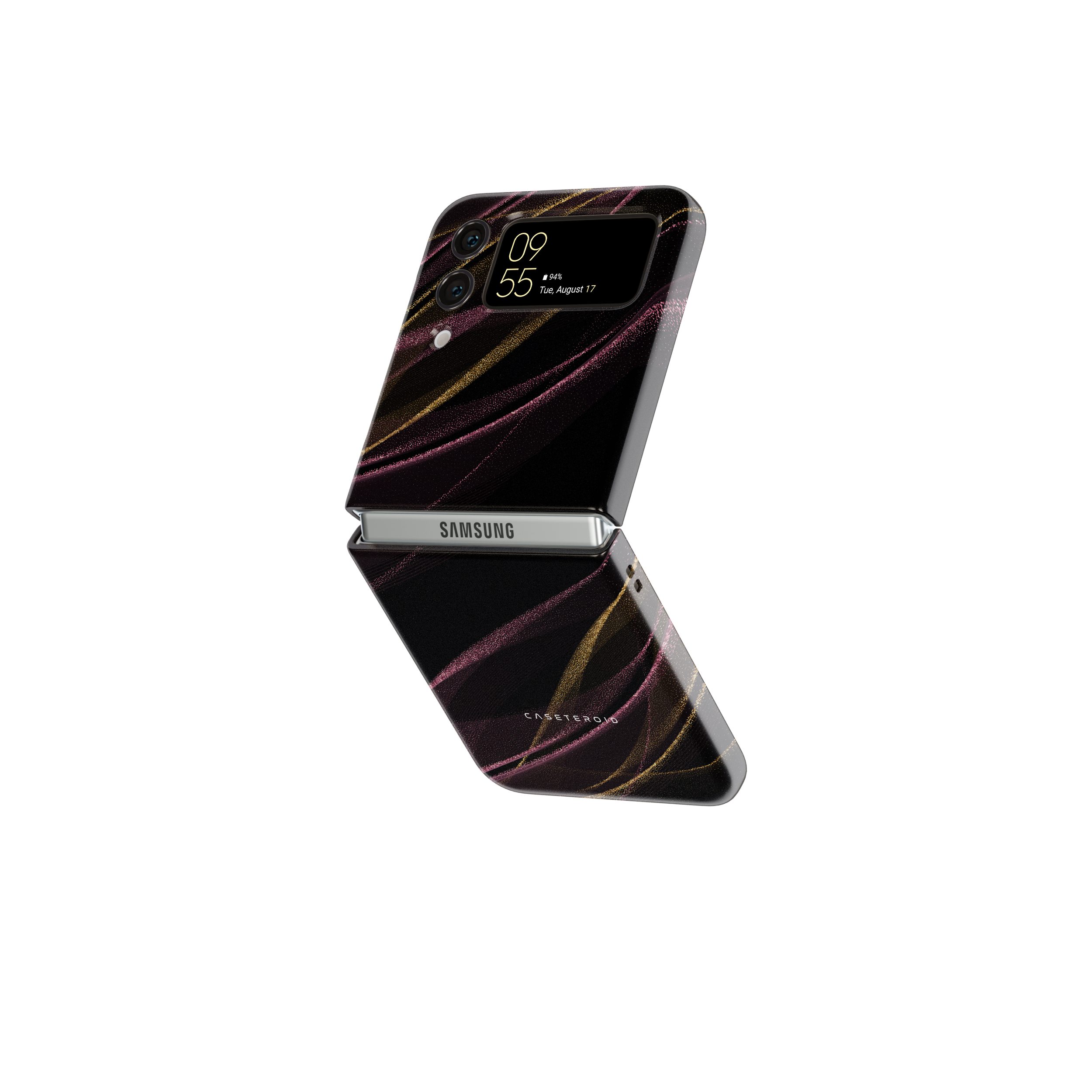 Samsung Galaxy Z Flip 5 Tough Case - Burgundy Gilded Elegance - CASETEROID