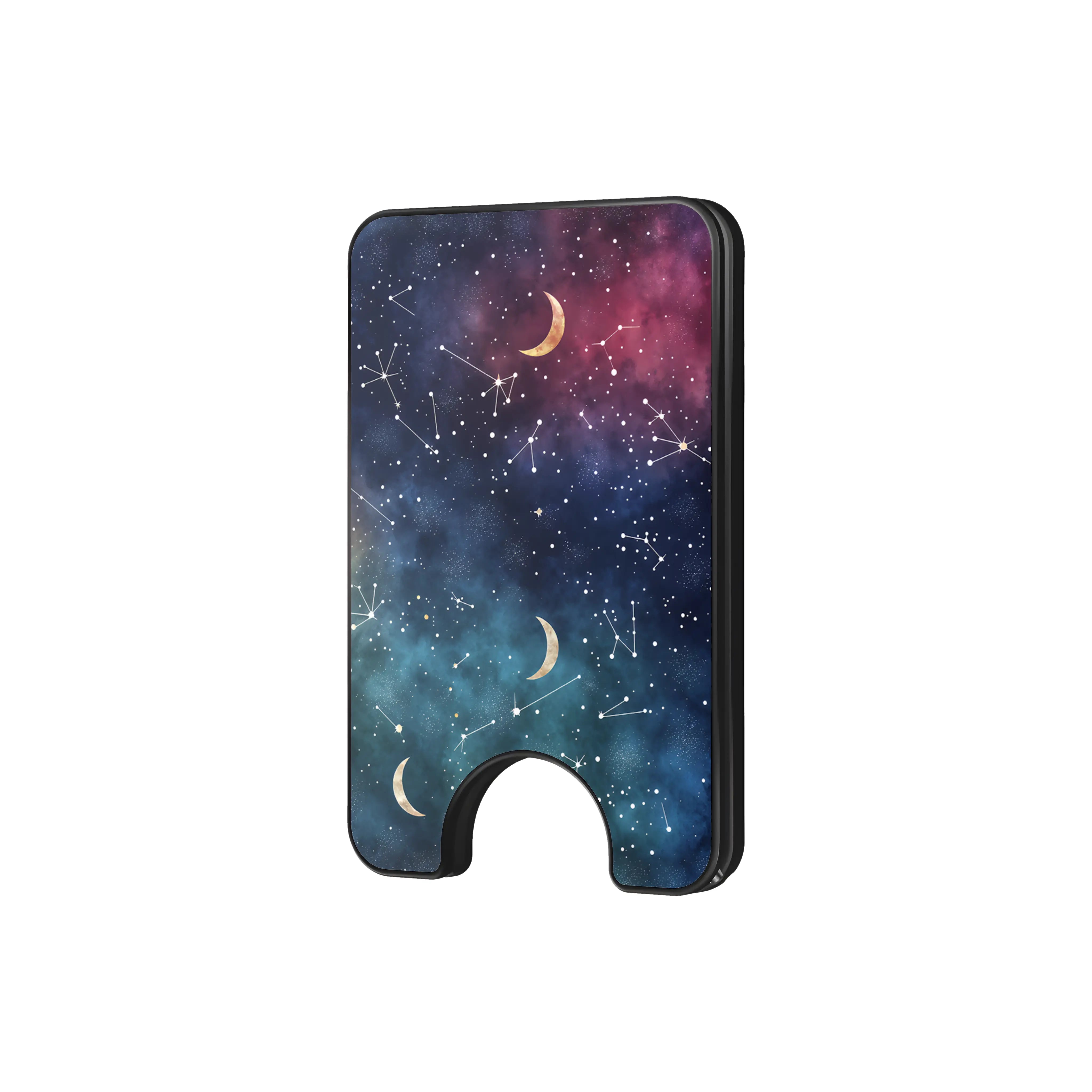 Cosmic Moonlit Pattern - Magnetic Wallet & Stand
