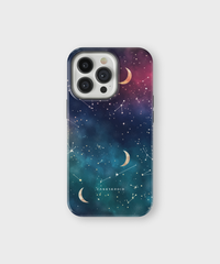 iPhone Tough Case - Cosmic Moonlit Pattern