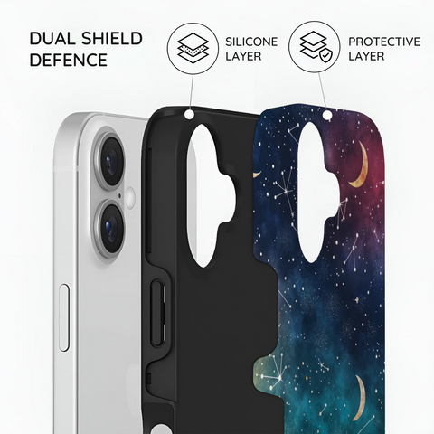 Cosmic Moonlit Pattern - iPhone 16 Plus Case