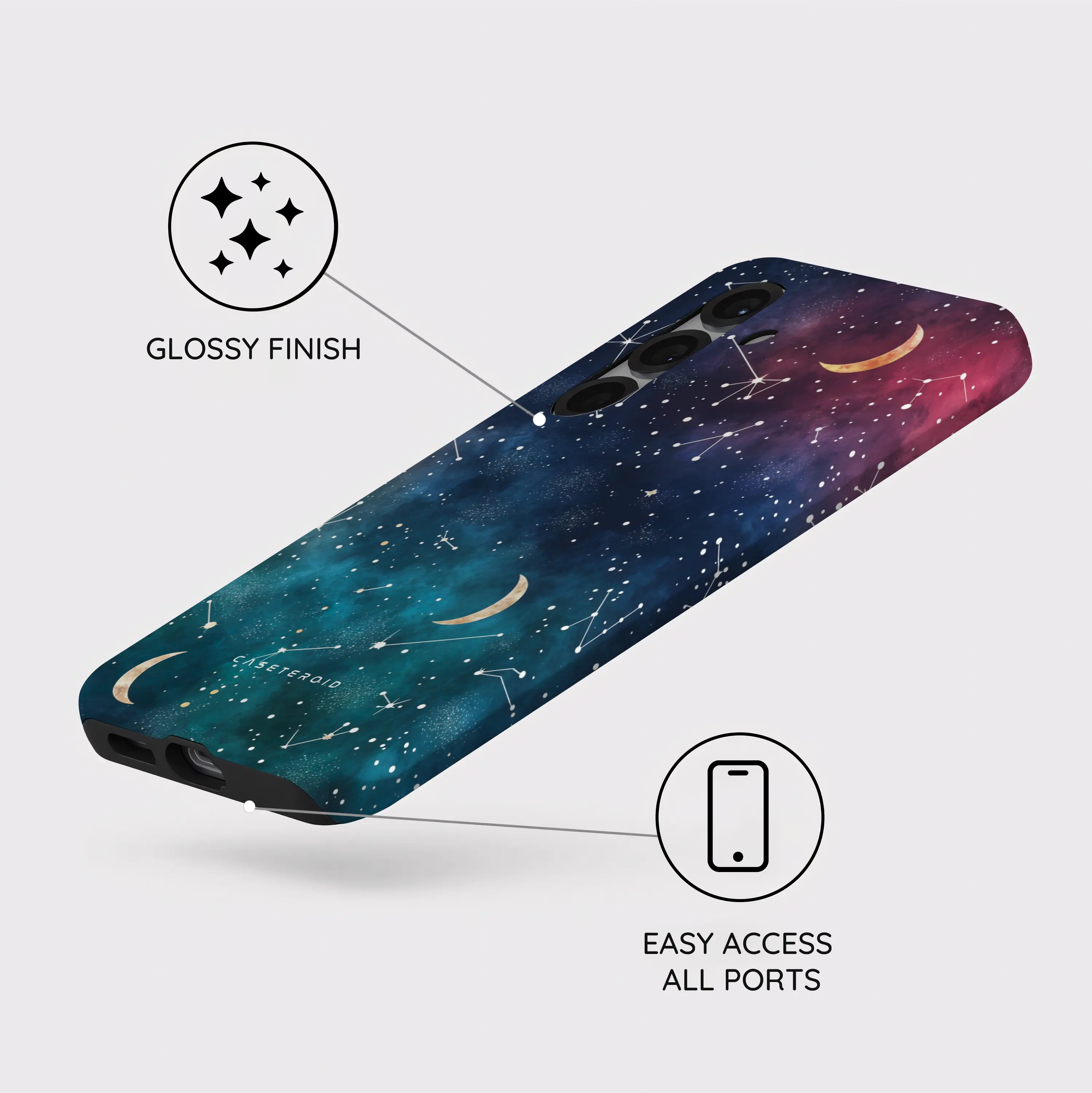 Cosmic Moonlit Pattern - Samsung Galaxy S25 Case