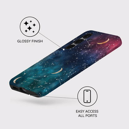 Cosmic Moonlit Pattern - Samsung Galaxy S25 Case