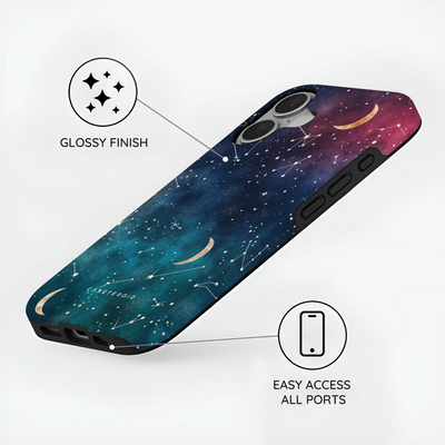 Cosmic Moonlit Pattern - iPhone 16 Case