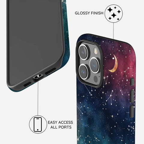 Cosmic Moonlit Pattern - iPhone 15 Pro Max Case