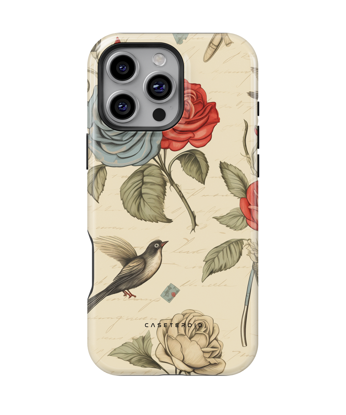 iPhone Tough Case with MagSafe - Crimson Azure Rosewing - CASETEROID