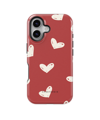 iPhone Tough Case with MagSafe - Crimson Love Notes - CASETEROID