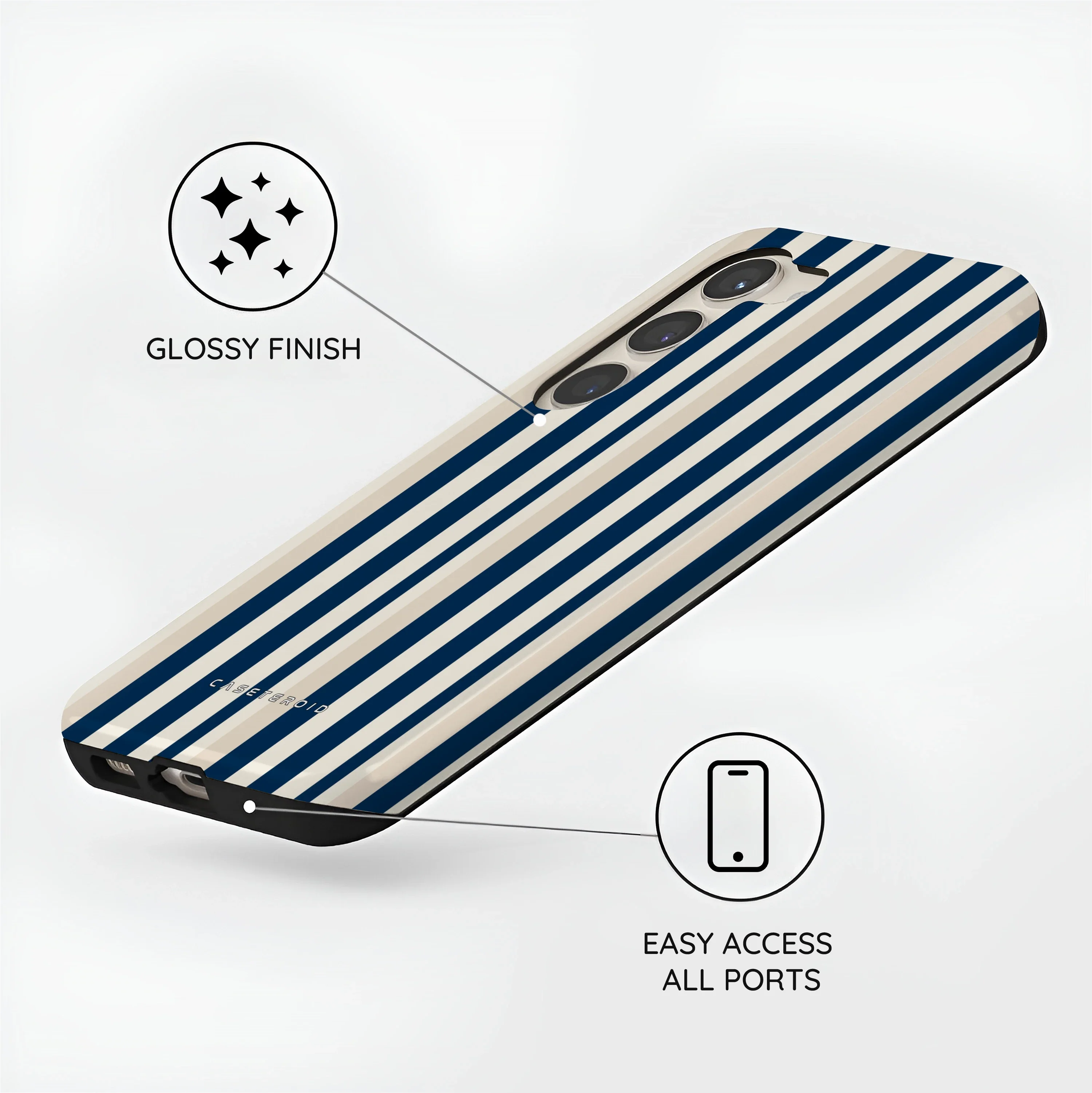 Navy Stripes - Samsung Galaxy S23 Case