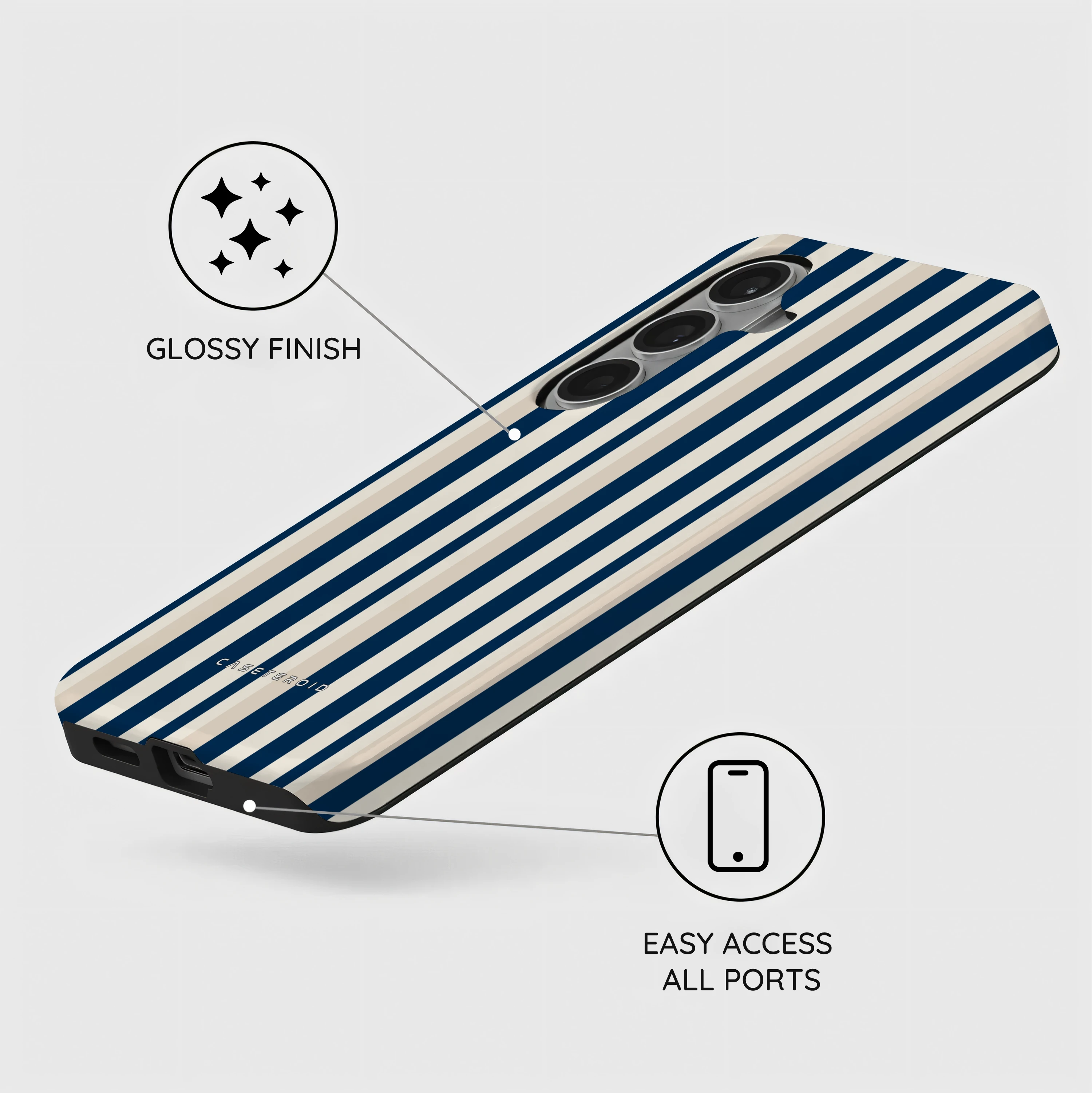 Navy Stripes - Samsung Galaxy S26 Case