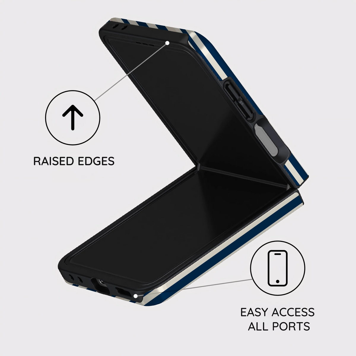 Navy Stripes - Samsung Galaxy Z Flip 8 Case