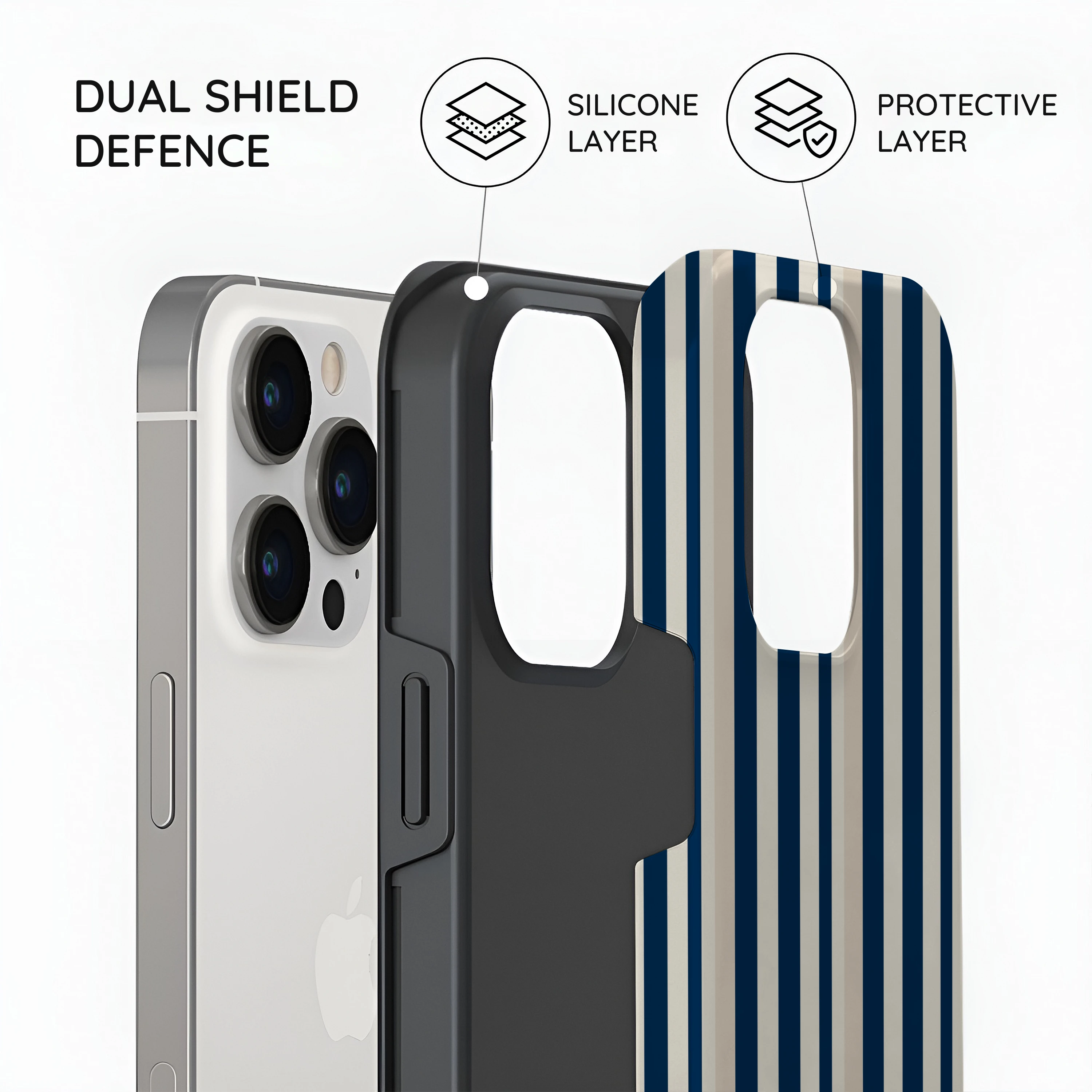 Navy Stripes - iPhone 13 Pro Case