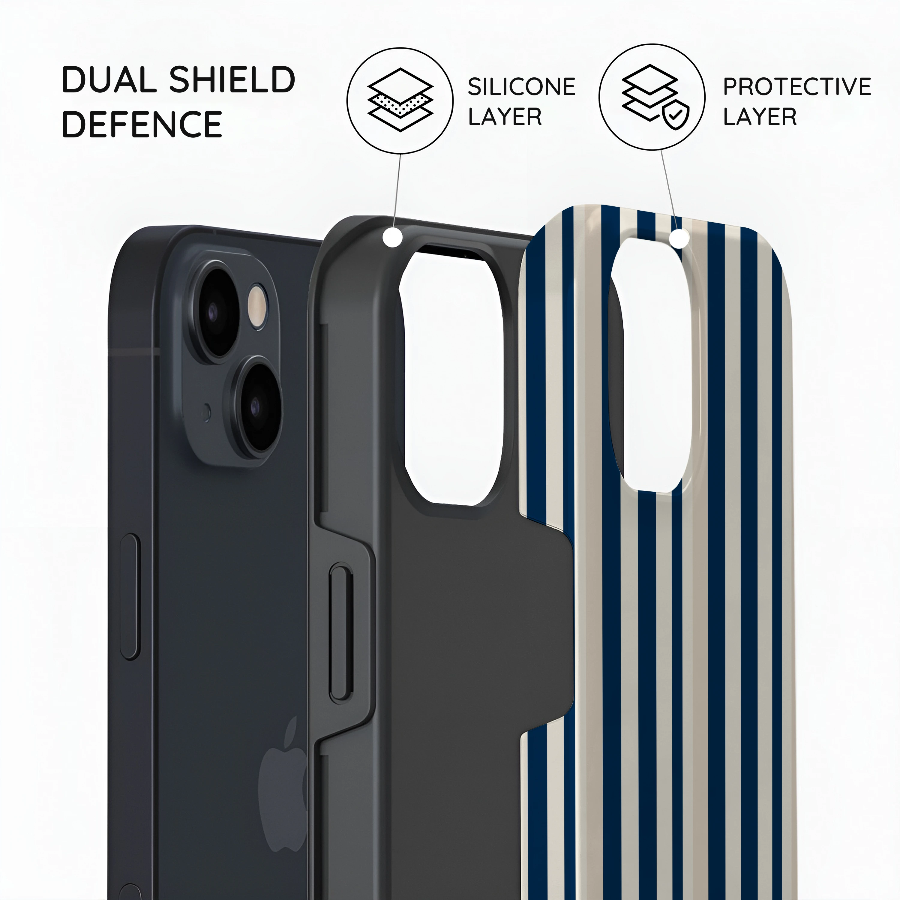 Navy Stripes - iPhone 15 Case
