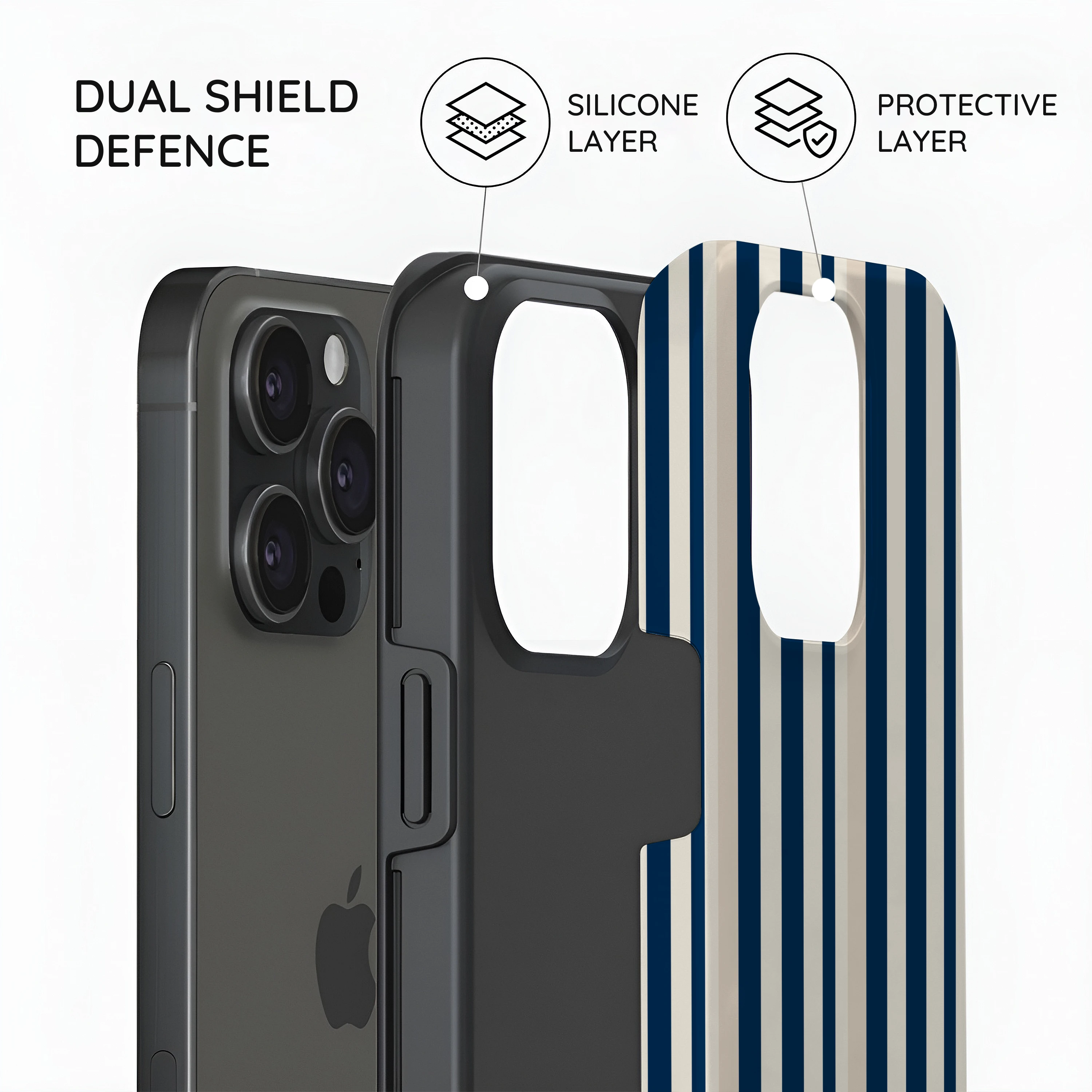 Navy Stripes - iPhone 15 Pro Case