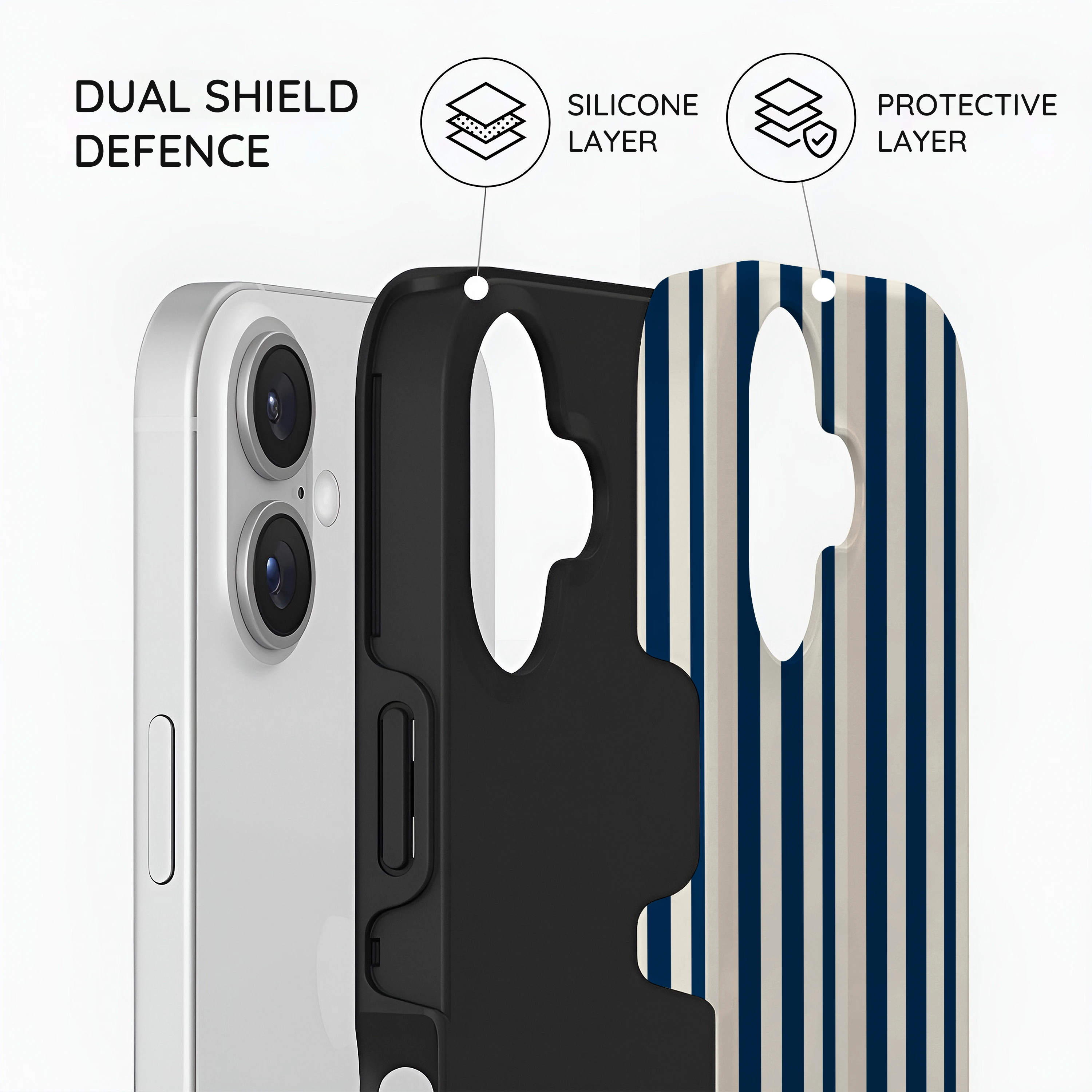 Navy Stripes - iPhone 16 Case