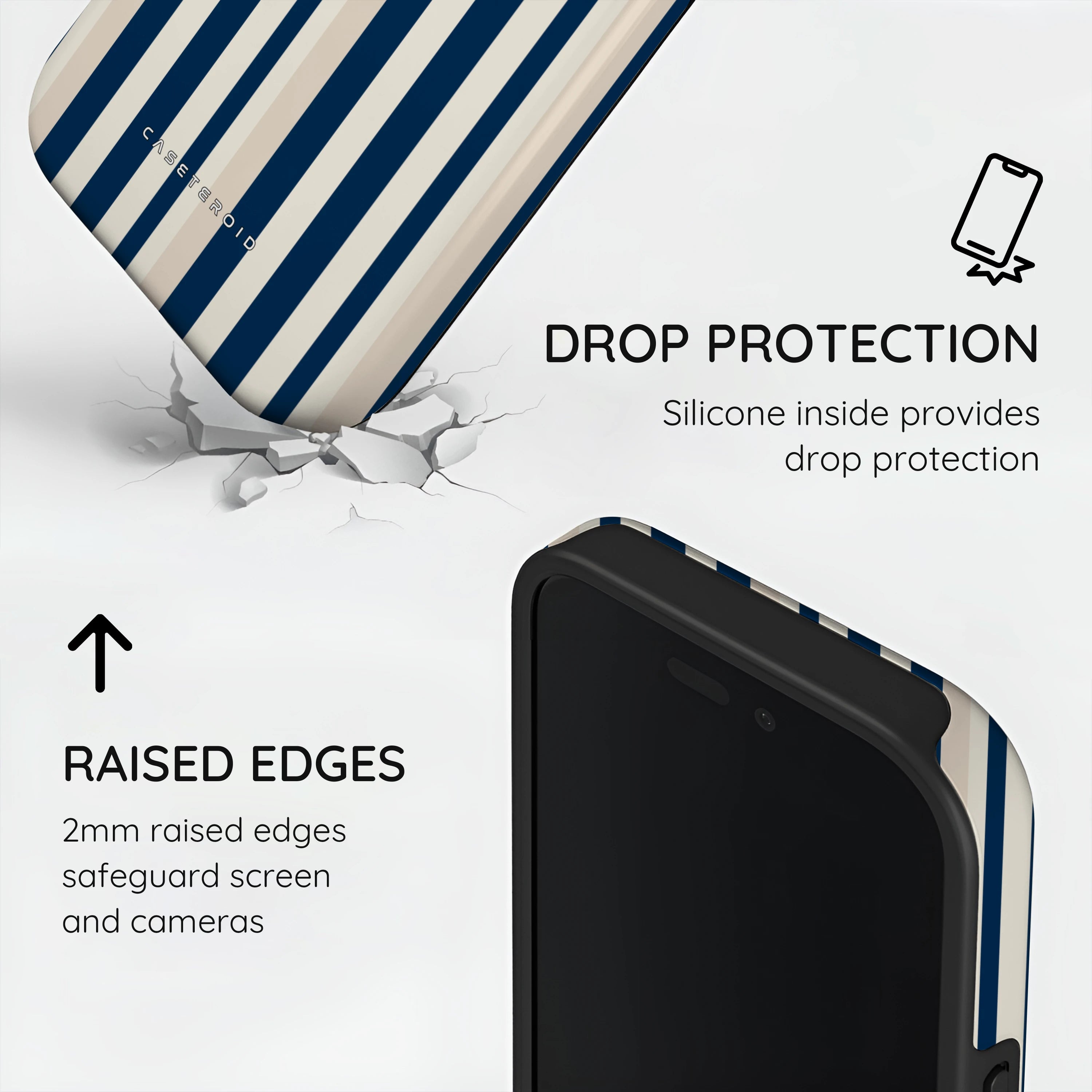Navy Stripes - iPhone 16 Case