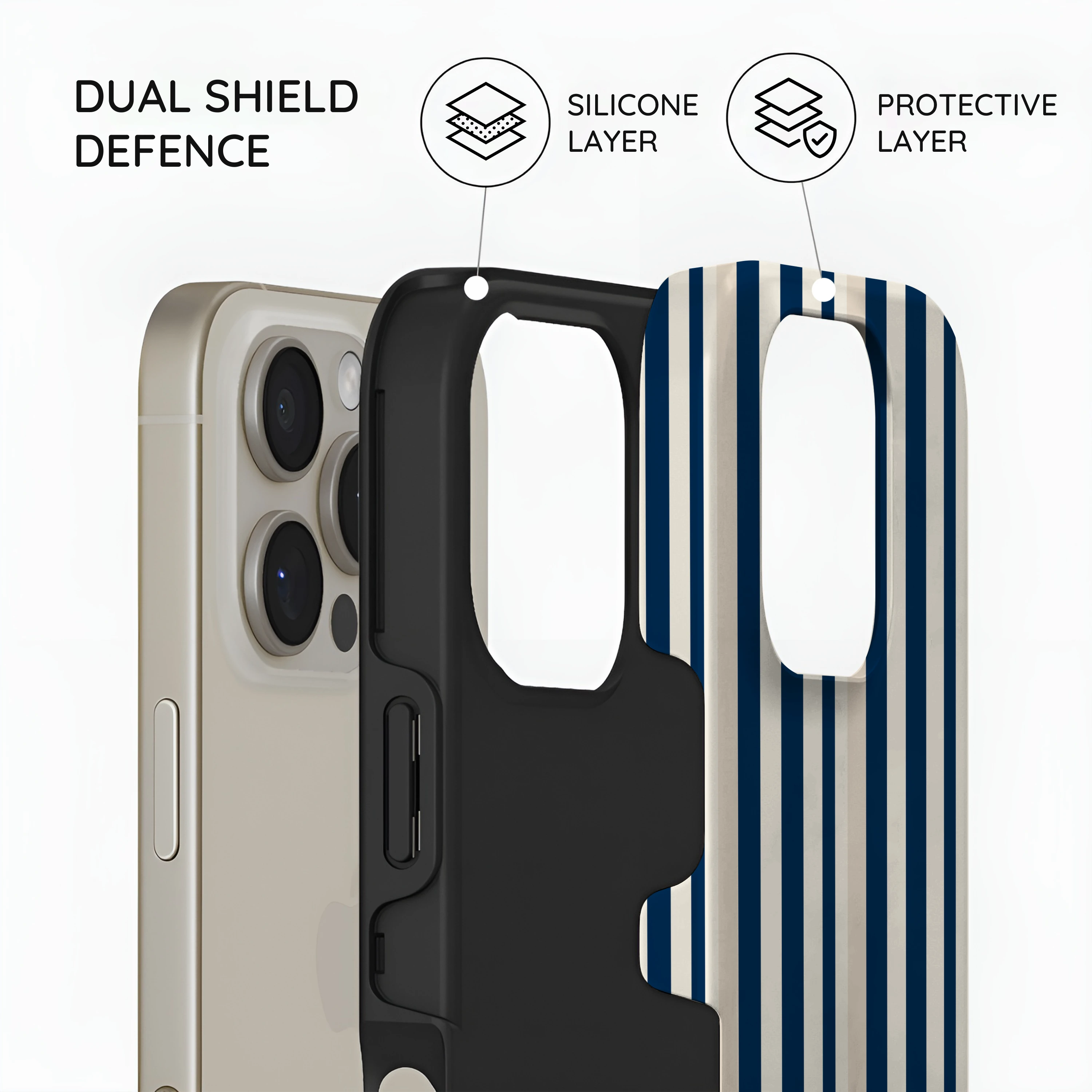 Navy Stripes - iPhone 16 Pro Case