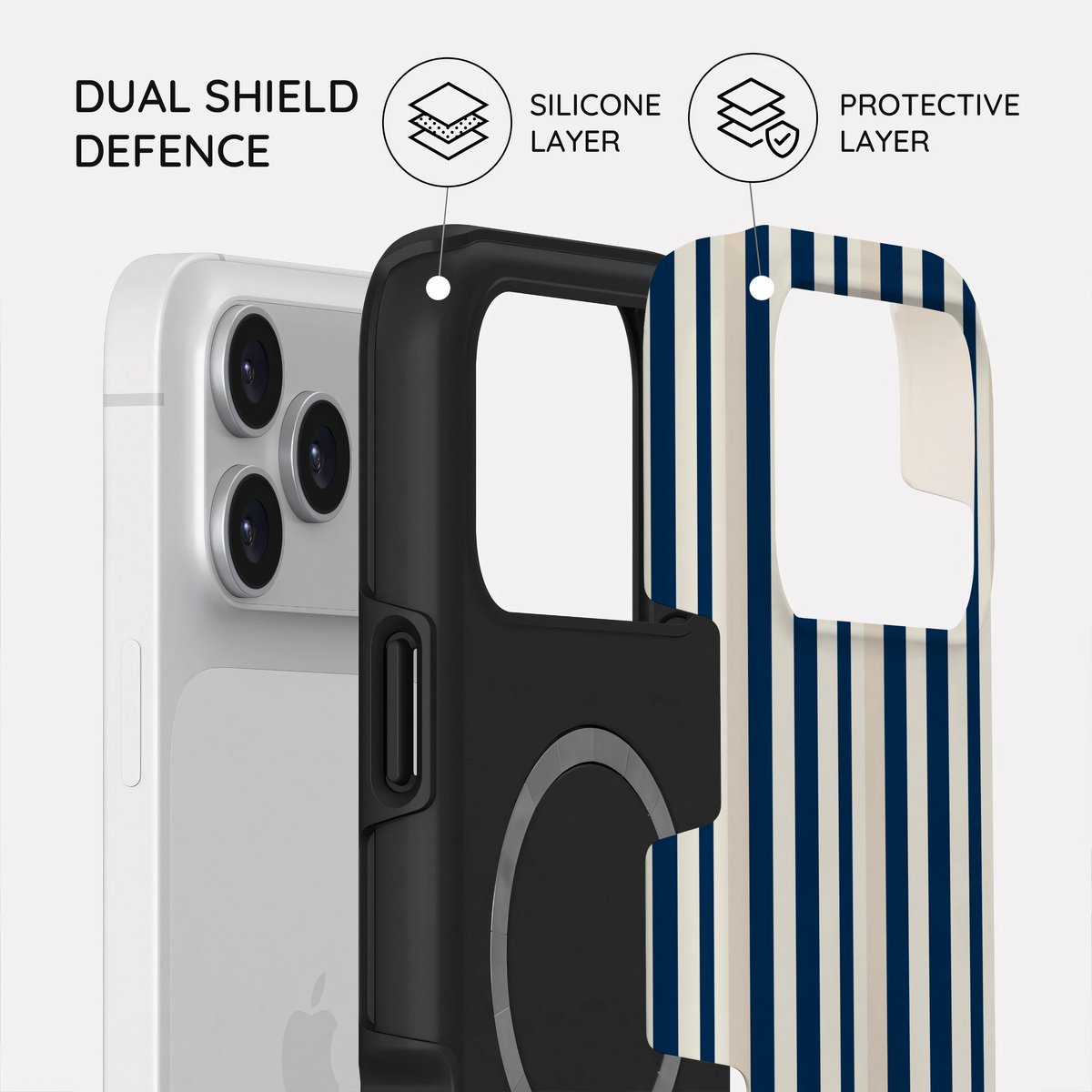 Navy Stripes - iPhone 17 Pro Max Case
