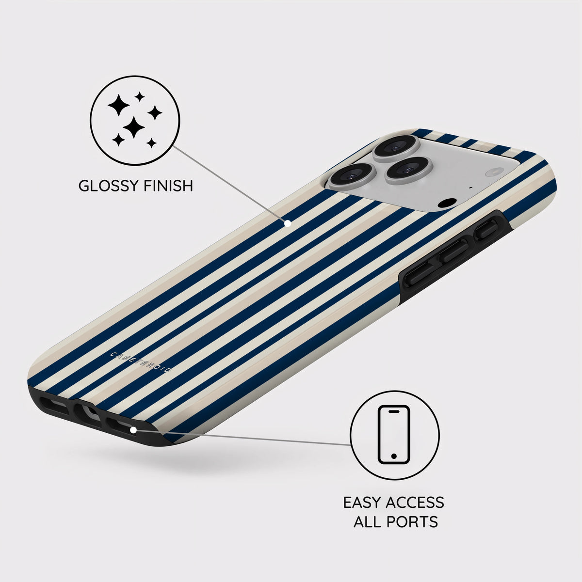 Navy Stripes - iPhone 17 Pro Max Case