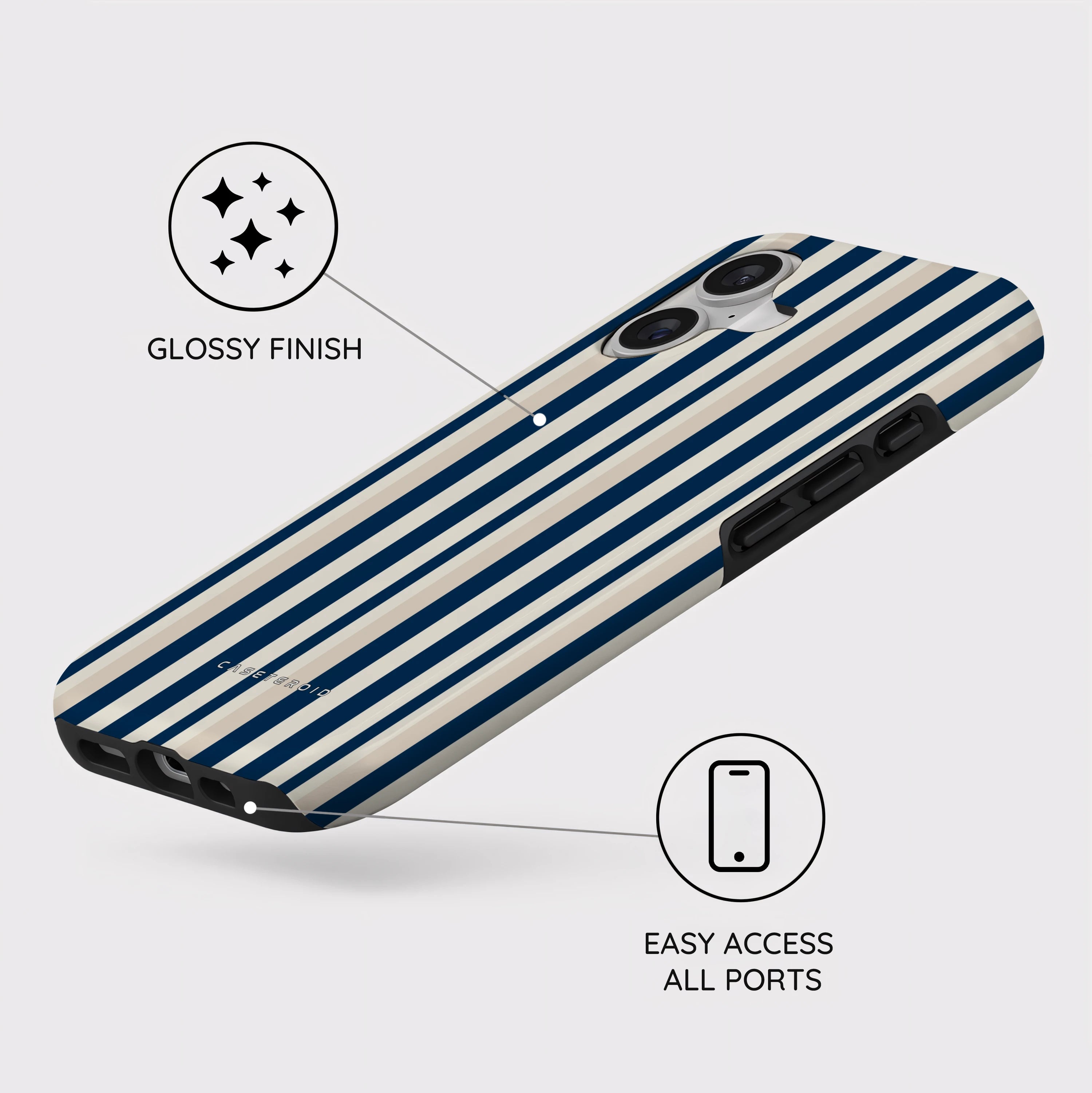 Navy Stripes - iPhone 17 Case