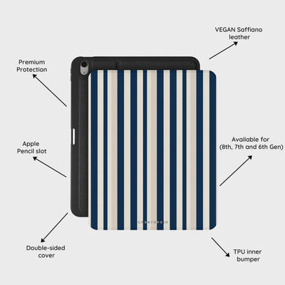Navy Stripes - iPad Air 13 (8th/7th/6th Gen) Case