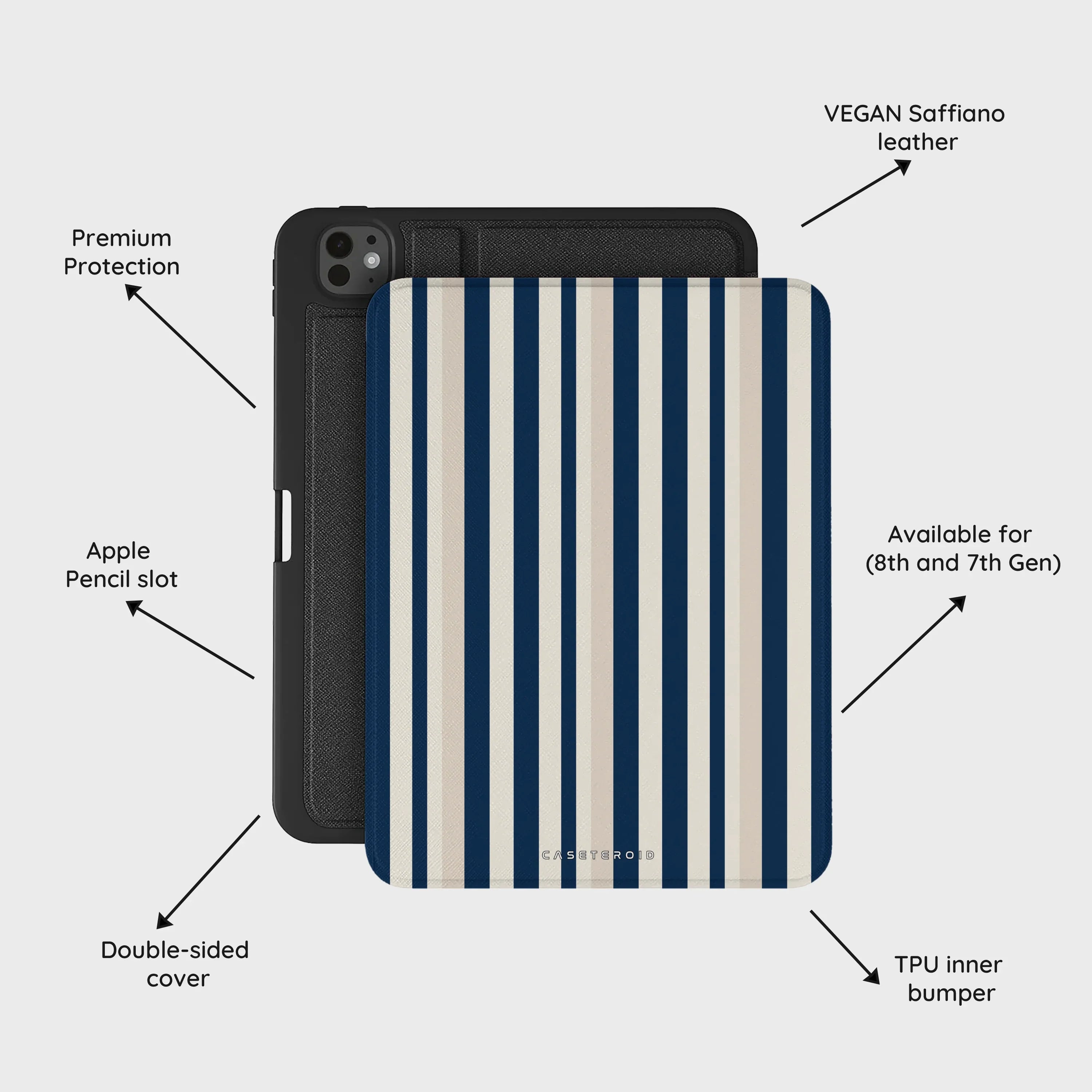Navy Stripes - iPad Pro 11 (8th/7th Gen) Case