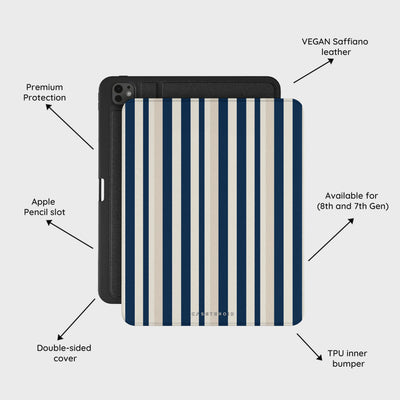 Navy Stripes - iPad Pro 13 (8th/7th Gen) Case