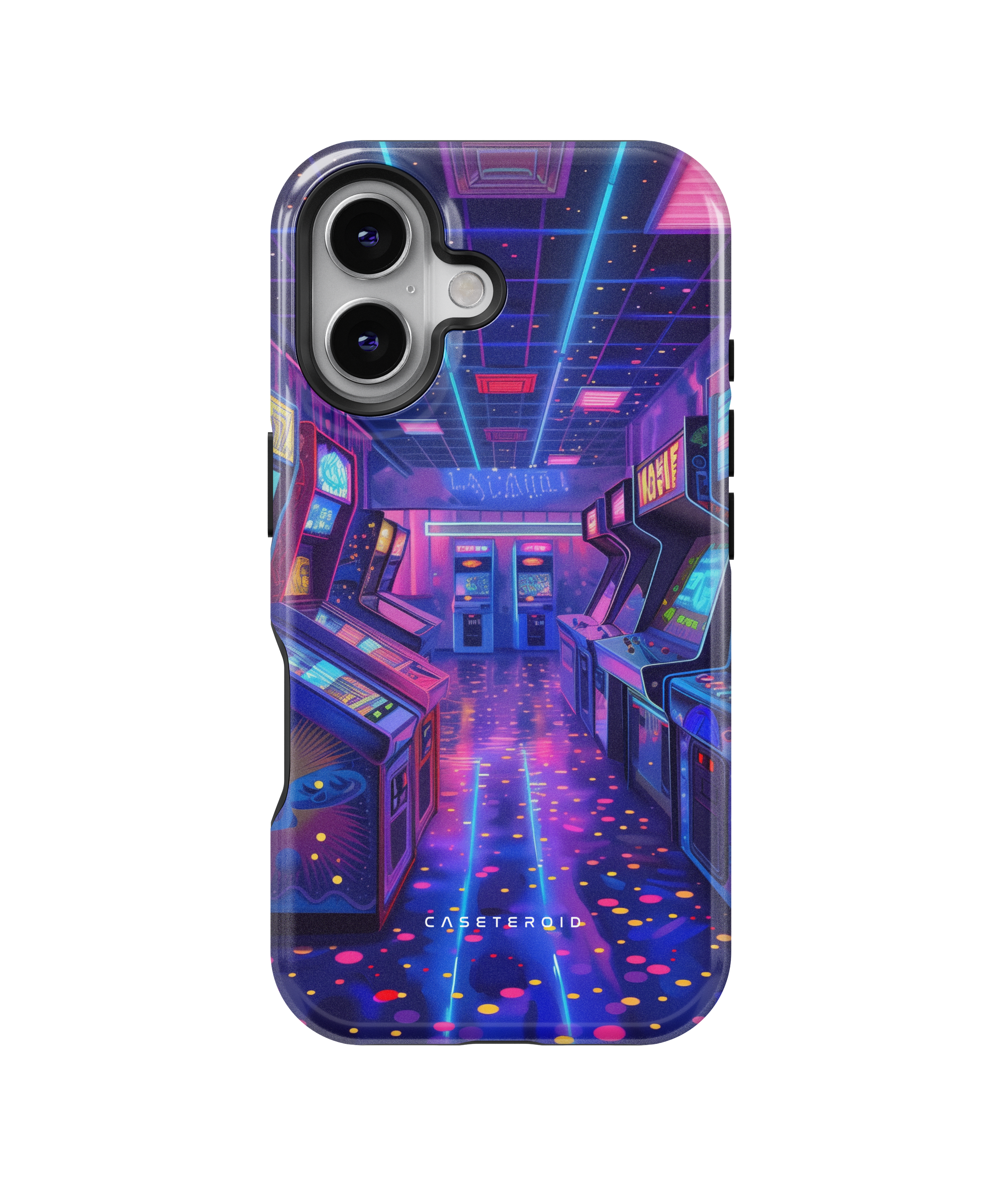 iPhone Tough Case with MagSafe - Neon Arcade Nexus - CASETEROID