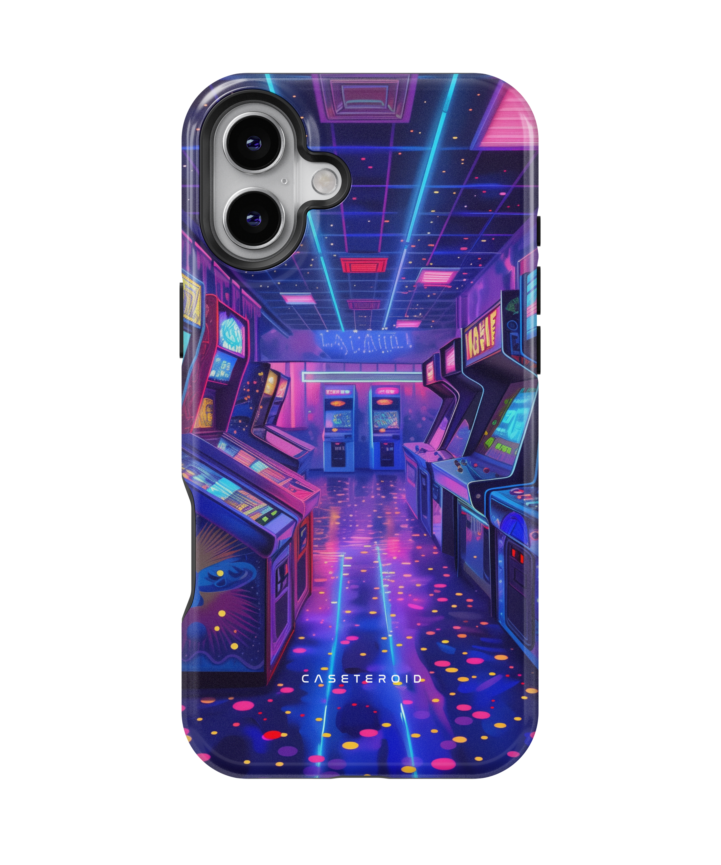 iPhone Tough Case with MagSafe - Neon Arcade Nexus - CASETEROID