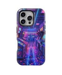 iPhone Tough Case with MagSafe - Neon Arcade Nexus - CASETEROID