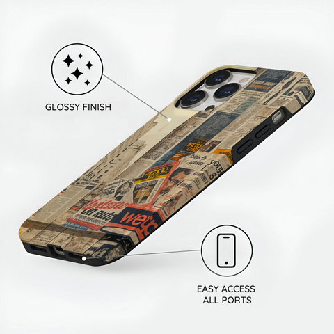 Newsprint Chronicles - iPhone 14 Pro Case