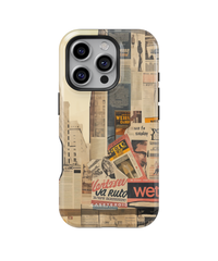 iPhone Tough Case with MagSafe - Newsprint Chronicles - CASETEROID