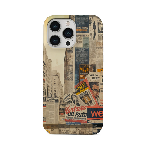 Newsprint Chronicles - iPhone 14 Pro Case