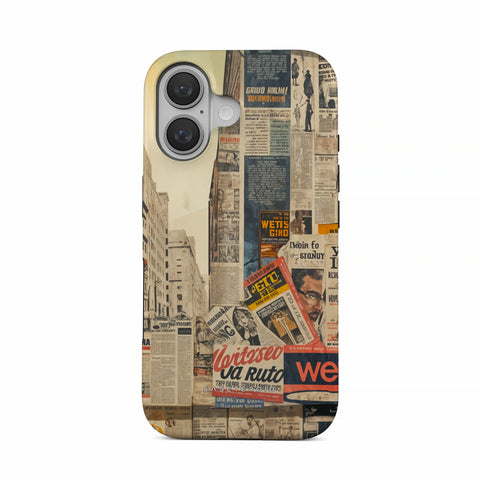 Newsprint Chronicles - iPhone 16 Plus Case