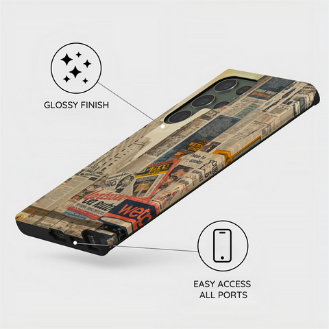 Newsprint Chronicles - Samsung Galaxy S23 Ultra Case